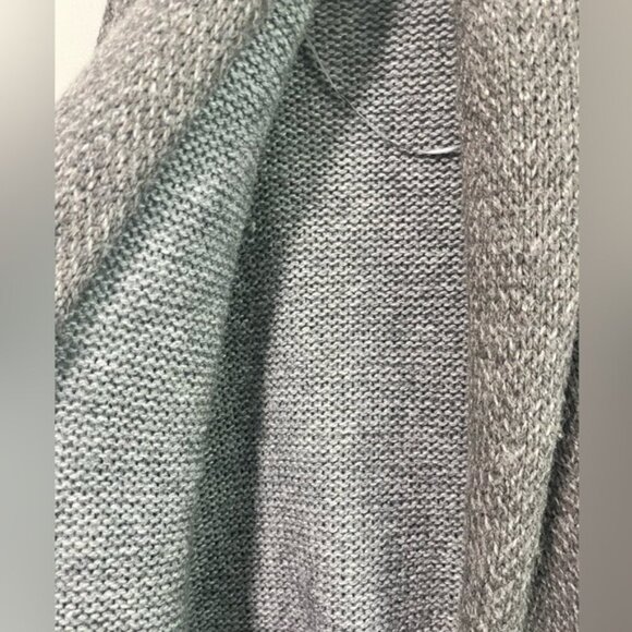 Sisley Grey Wool Blend Knit Open Front Long Cardigan Coat OS - Picture 5 of 15